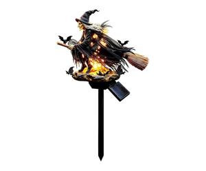 Lampe solaire en métal pour Halloween | Lampes solaires de jardin décoratives pour cour, patio, porche, allée, pelouse, cour, allée, sol, paysage aquatique, clôture