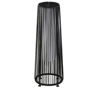 Lampe solaire en rotin - Lampadaire - Capteur crépusculaire automatique - Pour l'extérieur - Montage requis - Noir