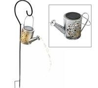 Lampe solaire enfichable arrosoir lampe de jardin d'extérieur en arrosoir design lampe enfichable argent, 24x LED blanc chaud, H 94 cm, jardin balcon allées pelouse