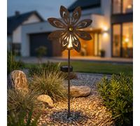 Lampe Solaire Éolienne D'extérieur Avec Piquet De Jardin Fleur LED H 50 Cm
