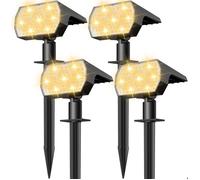 Lampe Solaire Extérieur, 56LED 3 Modes Éclairage Spot Solaire Exterieur, Projecteur LED Extérieur Jardin Etanche IP65 Blanc Chaud
