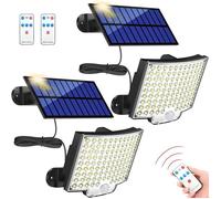 Lampe solaire exterieur detecteur de mouvement 106 LED,2 Pack IP65 Étanche angle d'éclairage 120 ° avec câble de 5 m