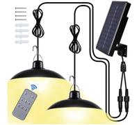 Lampe Solaire Extérieur - Double Tête - Blanc - IP65 étanche - Télécommande