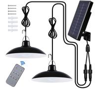 Lampe Solaire Extérieur - Double Tête - IP65 Étanche - Télécommande - Noir - Contemporain - Énergie Solaire