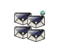 Lampe solaire extérieur iposible ?version puissante pack de 4? 100 led 2200 mah éclairage extérieur étanche 270 ° lumière solaire détecteur de