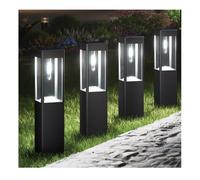 Lampe Solaire Exterieur Jardin Carré, Lot de 4 Lumiere Solaire Exterieur Jardin Étanche Blanc, Borne Solaire Exterieur - Blanc