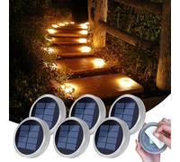 Lampe Solaire Exterieur Jardin Chaud Sans Percage, Spot Outdoor Solar Light | 11cm 24 Led Lumière Adhésive, IP68 Étanche Eclairage pour Sol, Marche, Escalier, Pont, Trottoir, Allee, Chemin (6 Pcs)