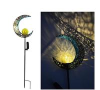 Lampe solaire extérieur jardin en forme de la Lune, Lumières décoratives de jardin solaire - LED rétro fer - Décoration paysage