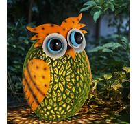 Lampe solaire Chouette Figure de jardin Lampe décorative Lampe de terrasse Balcon, IP44, batterie, vert multicolore, 1x LED, LxlxH 20x15x21 cm