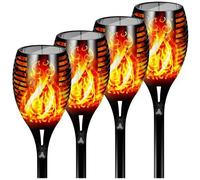 Lampe Solaire Exterieur Jardin Torche LED Effet Flamme TEHIYOL - 4 Packs