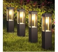 Lampe Solaire Exterieur Jin Carré 4 Packs Lumiere Solaire Exterieur Jin Étanche Borne Solaire Exterieur Blanc LAMPADAIRE DE JARDIN