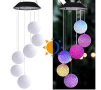 Lampe solaire exterieur，lustre coloré boule de particules led，suspension décorative de jardin extérieur（boule de particules