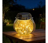 Lampe Solaire Extérieur Suspendu, XVZ Lanternes d'extérieur sphérique en verre IP65 étanche pour Jardins, Cours, Arbres, Vérandas, pavillons, Terrasse, Ramadan, Noël (lumière chaude)