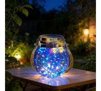 Lampe Solaire Extérieur Suspendu, XVZ Lanternes d'extérieur sphérique en verre IP65 étanche pour Jardins, Cours, Arbres, Vérandas, pavillons, Terrasse, Ramadan, Noël (Multicolore)