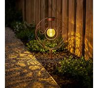Lampe Solaire Extérieure Ampoule à Enficher Boule de Verre LED Jardin Rouille H