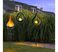 Lampe Solaire Extérieure Ampoule à Enficher Jardin Flammeneffekt Ovale Goutte