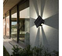 Lampe Solaire Extérieure Applique Murale Mur de la Maison LED Jardin IP54 Noir H
