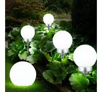 Lampe solaire boule jardin Lampe boule solaire LED Décoration de jardin Boule solaire pour extérieur 15 cm, avec piquet de terre et support pour balcon, durée d'éclairage env. 6-8 heures, H 42,5 cm, s