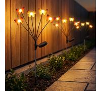 Lampe solaire Lampe de jardin LED Papillon balcon multicolore Piquet de terre, métal plastique, LED, H 68 cm, Set de 3