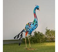Lampe solaire paon lumière solaire pour figurines décoratives extérieures décoration de jardin solaire, multicolore, 1x LED AKKU, H 61,5 cm, jardin