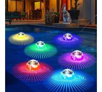 Lampe solaire extérieure pour sauter sur l'eau, lumière flottante de piscine à 7 couleurs, lumière flottante solaire de piscine, lampe boule magique, lumière de décoration de jardin, lumière de piscin