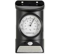 Lampe led solaire noire 28 led, détecteur mouvement, thermomètre