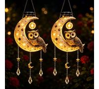 Lampe solaire forme hibou demi lune Éclairage LED blanc chaud Décoration jardin terrasse allée pelouse arrière cour aménagement paysager