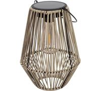 Lampe solaire Gadgy pour extérieur jardin - Luminaire solaire étanche pour jardin extérieur - Lanterne solaire pour extérieur effet rotin - Luminaires de jardin solaires - beige
