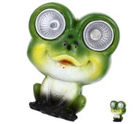 Lampe Solaire Grenouille de Jardin en Résine Verte pour Patio
