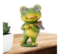 Lampe solaire grenouille en résine