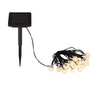 Lampe solaire guirlande lumineuse noir extérieur lumière LED décorative lampe de patio, boules étanche batterie 6-8m, 20x LED 2700K, DxL 1.8x280 cm