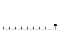 Lampe solaire guirlande lumineuse noire, lampe d'extérieur, lampe de terrasse, interrupteur à batterie IP44, plastique noir, LED RVB blanc chaud, LxlxH 770x3x15cm