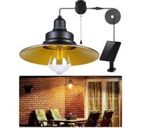 Lampe Solaire Interieur Extérieur Avec Interrupteur à Tirette Ampoules E27 Etanche IP65 Lampe Suspendue Éclairage Jardin Pergola