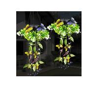 Lampe solaire jardin fleurs et papillons IP65