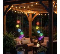 Lampe Solaire Jeu Du Vent Suspension Balcon Verre Boule Changement RGB LED 2er
