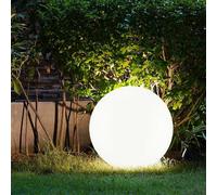 Lampes solaires pour l'extérieur Boule lumineuse de jardin Piquet de sol Boule lumineuse solaire 30 cm Boule solaire LED pour le jardin, blanc argent, 4x LED blanc chaud, DxH 30x66,5 cm