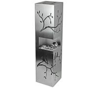 Lampe solaire Lampe de jardin Lampe extérieure Terrasse, boules décoratives Oiseaux sur branches motif pierres décoratives, IP44, acier inoxydable, 25x LED 3000K, HxLxB 100x25x25 cm