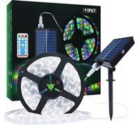 Lampe solaire - Lampe d'extérieur étanche de 10 mètres avec télécommande - Intensité réglable, blanc, spot LED SMD 2835