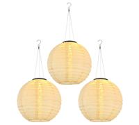 Lampe solaire Lampion Lampe d'extérieur LED Lampe à suspendre de jardin sableLampe d'extérieur suspendue, acier inoxydable plastique, blanc chaud, DxH 30x 55 cm, set de 3 pièces