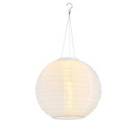 Lampe solaire Lampion Lampe d'extérieur LED Lampe suspendue de jardin blanche Lampe d'extérieur suspendue, acier inoxydable plastique, blanc chaud, DxH 30x 55 cm