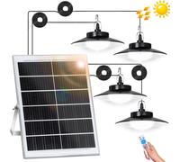 Lampe solaire LED avec détecteur de mouvement, 5 modes, 6000K, réglable en intensité, pour jardin. Applique solaire, suspension solaire avec télécommande, étanche IP65, lot de 4