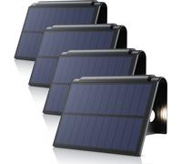 Lampe solaire LED BEARWARE, lampe solaire d'extérieur, éclairage extérieur solaire, applique solaire, lot de 4, 2 modes, 2 intensités, blanc chaud 3000 K, IP54, batterie 1800 mAh