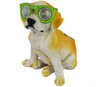 Lampe solaire LED blanc chaud figurine chien résistant aux intempéries | IP55 étanche, matériau en résine, lumière blanche chaude, circuit automatique, décoration de jardin