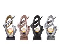 Lampe solaire LED décoration jardin sculpture avec effet flamme lampe extérieur lampadaire 45 cm décoration balcon, 1x LED effet feu, LxH 25,5 x 45 cm silber - Glaskugel weiß