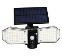 Lampe solaire LED d'extérieur, détecteur de mouvement PIR, design étanche, couleur noire
