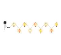 Lampe solaire LED Guirlande lumineuse Ballons à air chaud Lampe d'extérieur Décoration de jardin résistante aux intempéries, plastique, 9x LED blanc chaud, L 390 cm