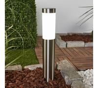 Lampe solaire LED Lindby Aleeza, 61 cm, acier inoxydable, piquet Aleeza, gris, Inox, Moderne, Lampe Solaire