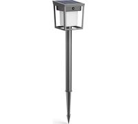 Lampe solaire LED pour allée de jardin, double luminosité, noire