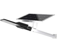 Lampe solaire LED pour l'éclairage public, avec panneau solaire intégré et télécommande - gradable - 40W (panneau solaire) - 5200 lumens, 6500K (blanc froid) - IP65 (étanche pour extérieur) - adaptée 