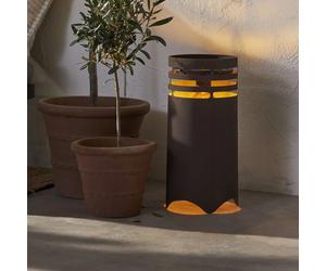 Lampe solaire LED Star Trading, couleur marron, 40 cm, avec charge USB et solaire, en métal marron